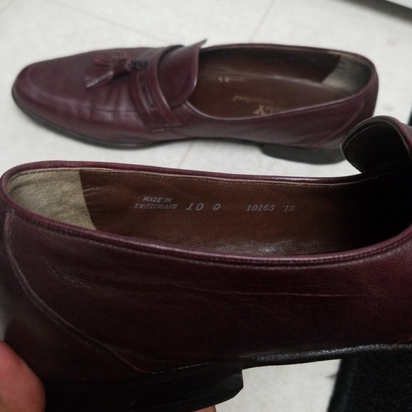 BALLY leather men's dress shoes loafers tassle - Picture 2 of 9